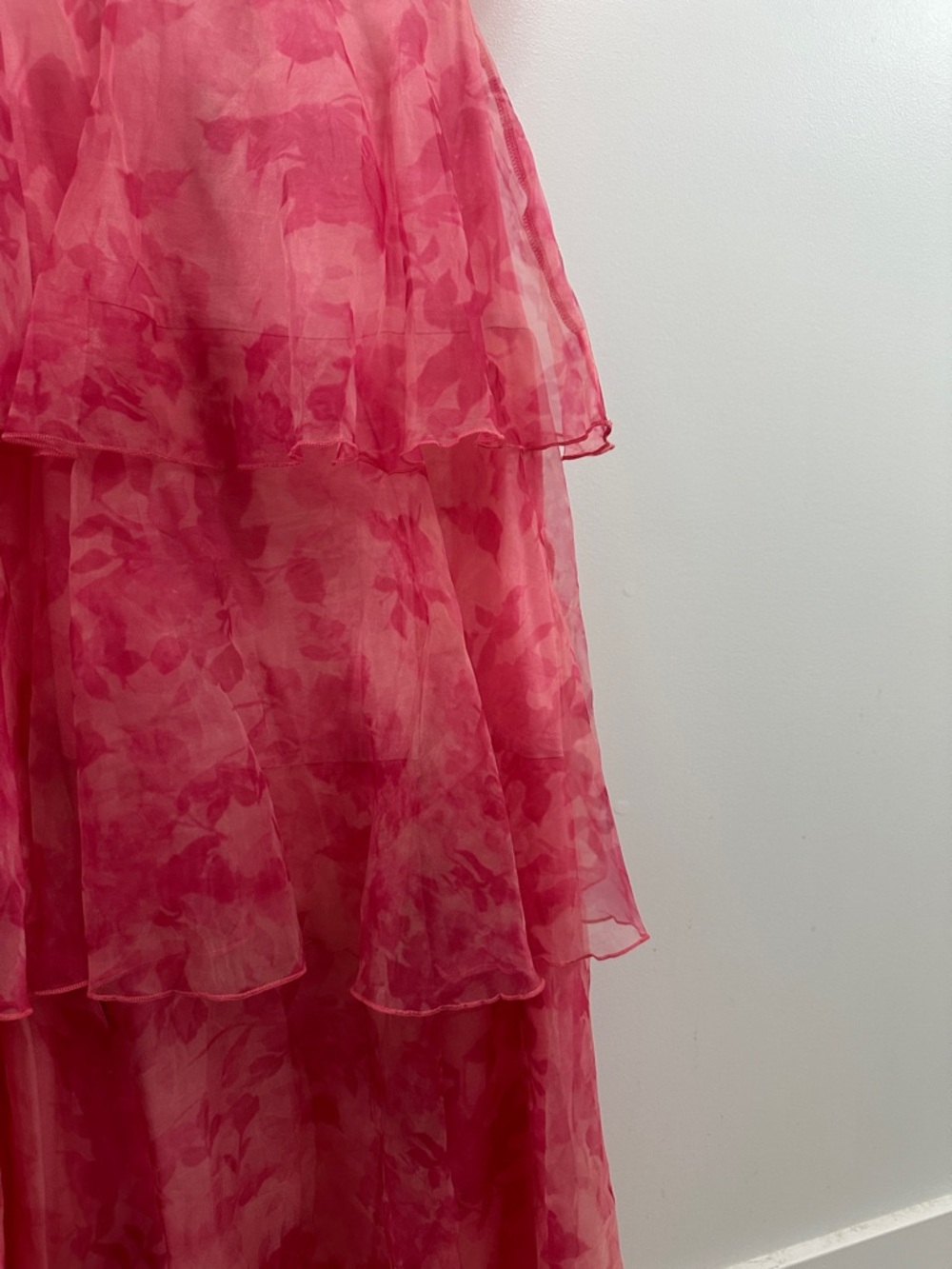 Hello Molly Pink Floral Tiered Maxi with Puff Sleeves - Picture 7 of 11